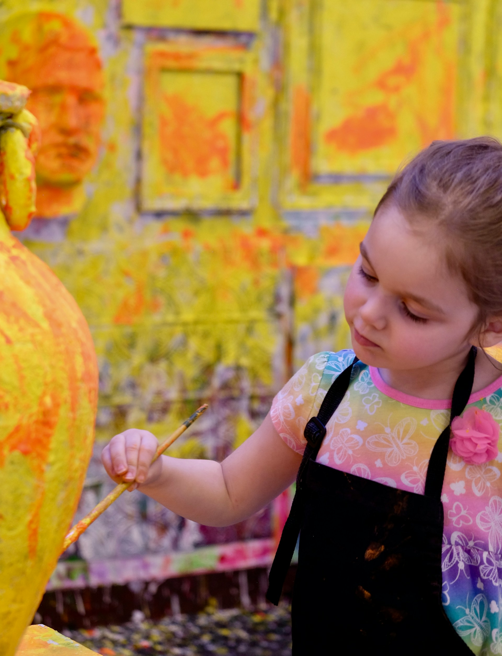 Young girl painting